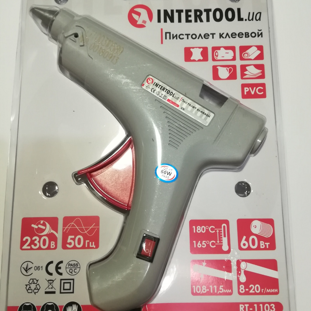 Клеевой пистолет Intertool 60 Вт - (11 мм ) (с выключателем) - фото 1 - id-p861254657