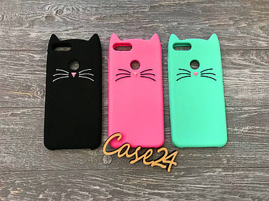 Гумовий 3D чохол для Huawei P Smart Усики (3 кольори)