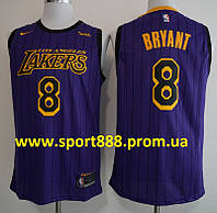 Вышивка фиолетовая майка Nike Kobe Bryant №8 команда Los Angeles Lakers