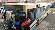 Производство и замена лобового стекла триплекс на автобусе MAN NL 202 в Никополе (Украина). 4
