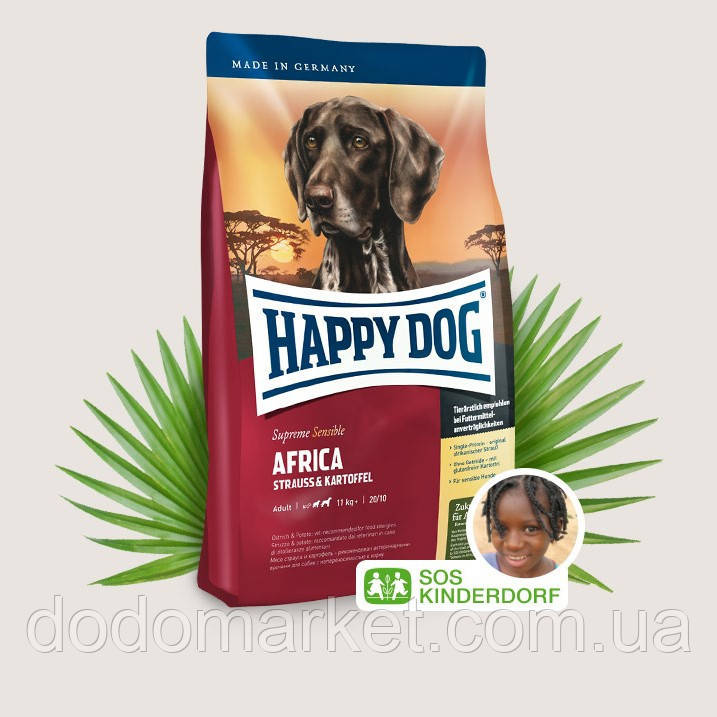Сухий корм для собак Happy Dog Supreme Sensible Africa (страус та картопля) 12.5 кг, фото 1