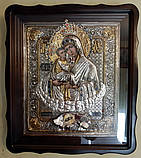 Ікона у срібній різі Почаївська Божа Матір 40*35 см, фото 2