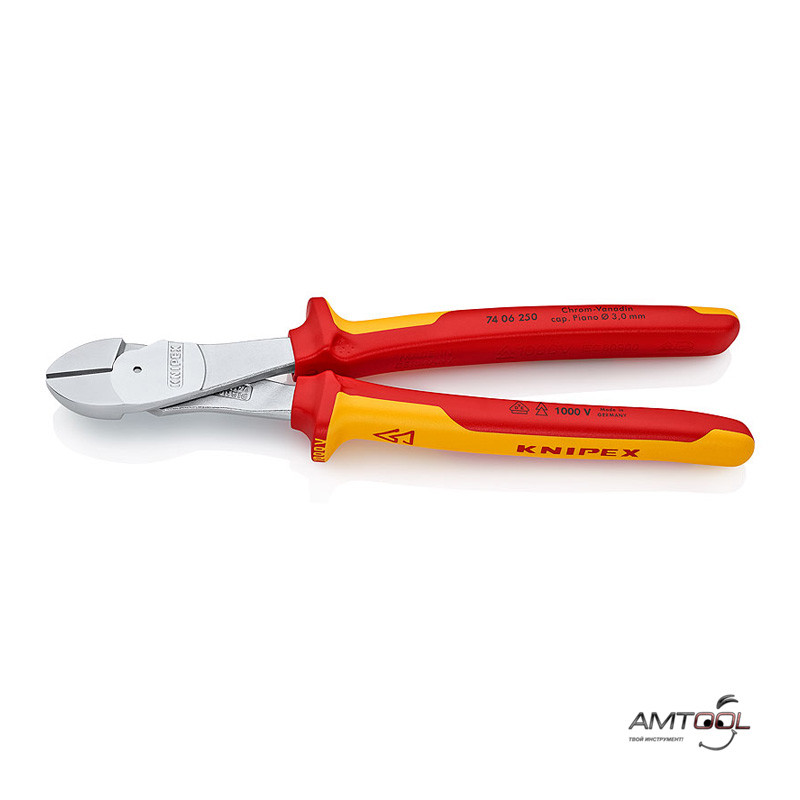 Кусачки бічні особливої потужності VDE 250 мм — Knipex 74 06 250, фото 1