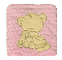 NEW! Нежно-розовые пледы из махры "зефир" для новорожденных девочек - серия Мишки ТМ УКРТРИКОТАЖ!