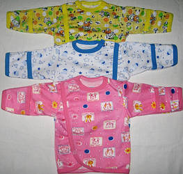 05.22 Сорочечка "Кнопка" з нецарапками, трикотаж р. 56-68