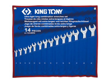 Набір ключів комбі подовжених 14ед. (8-24 мм) чохол з треотона KING TONY 12A4MRN (Тайвань)