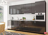 Кухня Мода (Vip master/Віп майстер) чорний лак + чорні м/п, фото 7