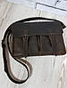 Сумка чоловіча "Бостон" з пряжками натуральна шкіра коричнева Crazy Horse, фото 5
