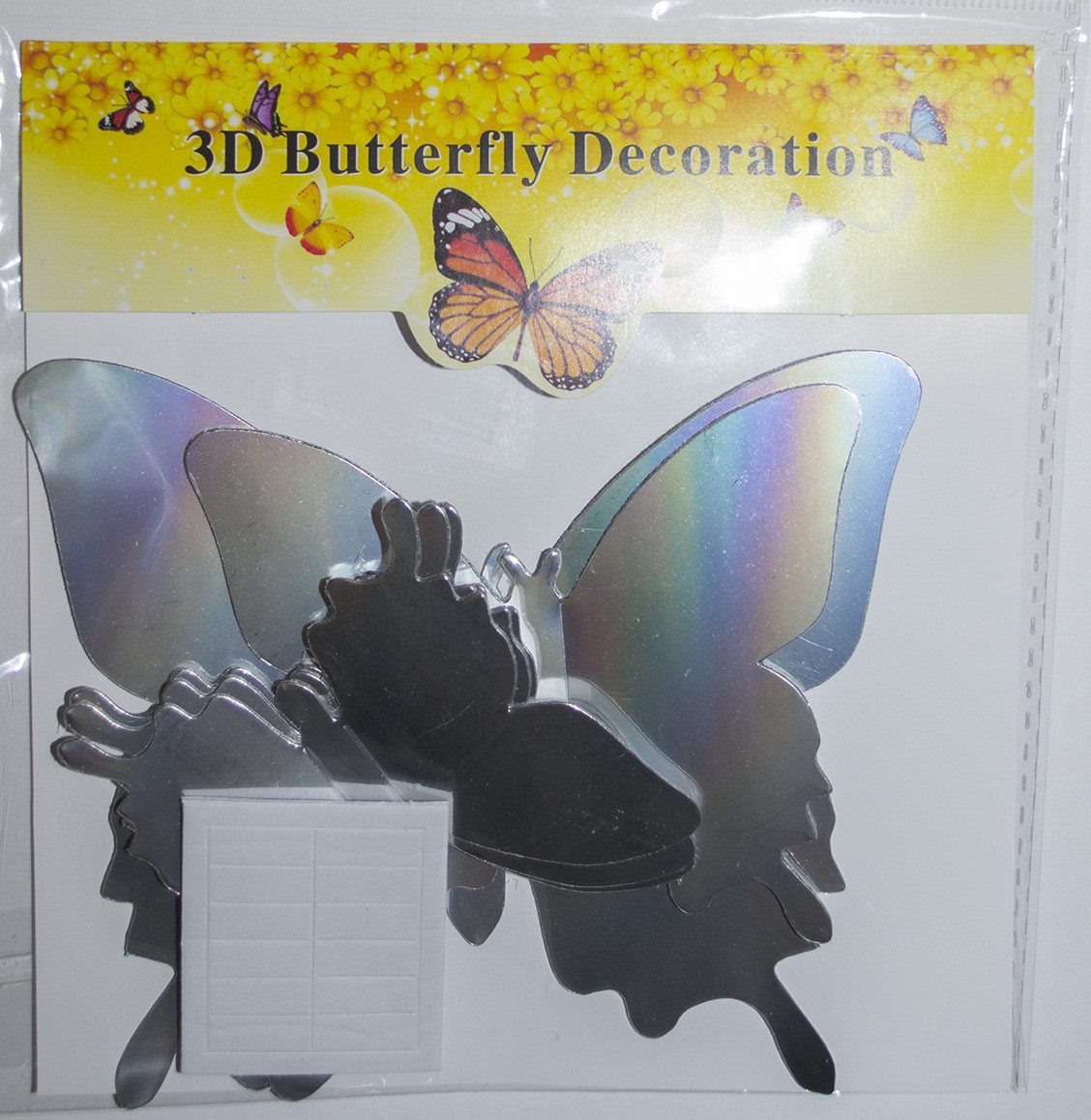 3D зеркальные бабочки для декора-12 шт. Наклейки-бабочки на стену хром. - фото 5 - id-p787497531