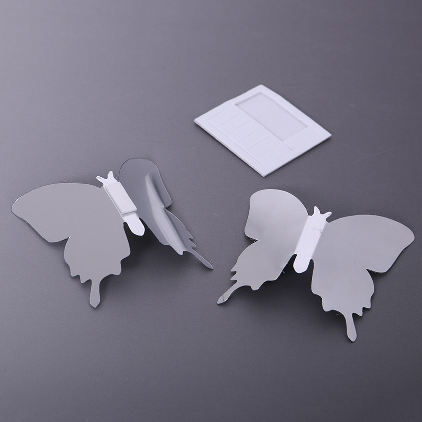 3D зеркальные бабочки для декора-12 шт. Наклейки-бабочки на стену хром. - фото 9 - id-p787497531