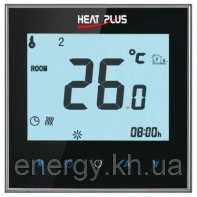 Сенсорний програмований терморегулятор Heat Plus iTeo4 Black