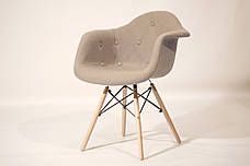 Крісло в скандинавському стилі Leon Soft шерсть Onder Mebli ,колір сірий  W-16, фото 2