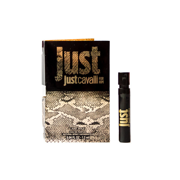 Оригінальна парфумована вода Roberto Cavalli Just Gold for Him 1,2ml пробник, пряний деревний аромат, фото 1