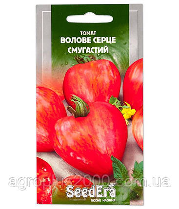 Насіння Томат індетермінантний Волове (Бичаче) Серце Смугасте 0,1 грама SeedEra, фото 1