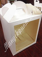 Коробка для кулича, пряничного домика, подарка, чашки 11,5х12х14 см. с одним окном