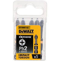 Біти ударні IMPACT TORSION EXTREME Ph2 (5 шт.) DеWALT DT7998T (США/Китай)