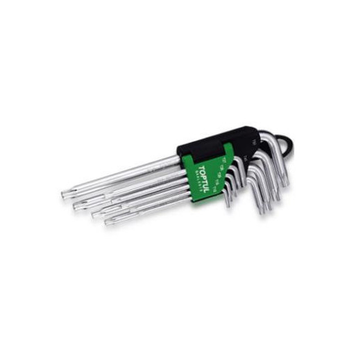 Набір Г-обр. ключів TORX T10-T50 9ед. довгих з отвором Toptul GAAL0919 (Тайвань)