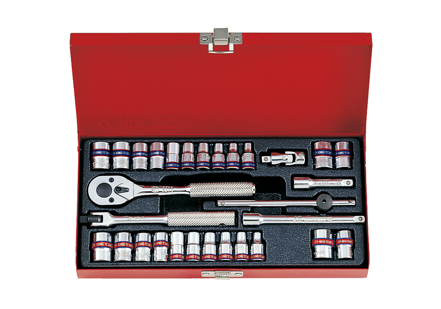 Набір головок 1/4" дюйм + метрика 30 од. KING TONY 2530CR (Тайвань), фото 1