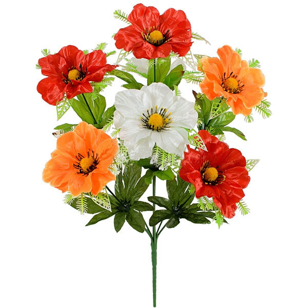 Букет атласний мак потрійний, 41см (24 шт в уп), фото 1