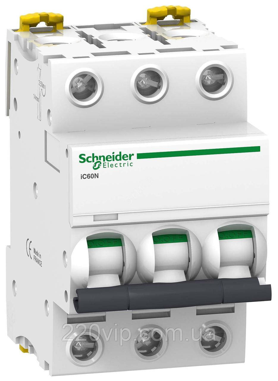 Автоматичний вимикач 40A 6kA 3п, C A9F79340 Acti9 iC60N Schneider Electric, автомат Шнайдер модульний