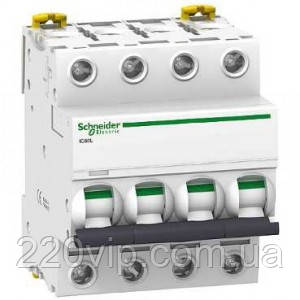 Автоматичний вимикач 6A 6kA 4п, C A9F79406 Acti9 iC60N Schneider Electric, автомат Шнайдер модульний