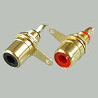 Гніздо RCA монтажне gold, корпус метал 10 штук