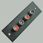 Гніздо RCA х4 монтажне на панелі, прямокутне 10 штук