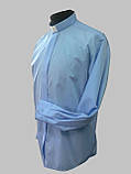 Сорочка для священників світло-блакитного кольору з довгим рукавом, фото 2