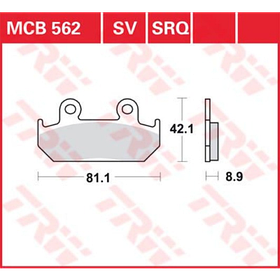 Мотоколодки TRW LUCAS MCB562 HONDA CBR 600 F/HONDA VFR 400/XRV750 Africa Twin аналог FDB462 і FDB2113