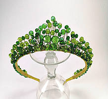 Корона зелена кришталева смарагдового кольору тіара діадема
