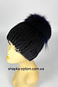 Жіноча шапка з хутра натуральної норки на трикотажній основі, фото 2