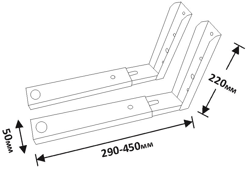 Крепление для микроволновки КБ-10 / кронштейн для свч серый - фото 3 - id-p862075811