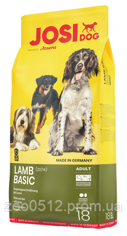 JosiDog Lamb Basic Adult сухий корм для активних собак з м'ясом ягняти 18 кг, фото 2