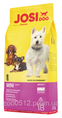 JosiDog Mini Adult сухий корм для собак дрібних порід з м'ясом домашній птиці 18 кг, фото 2