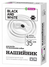 Vitomax Black & White (White) 35 см — нашийник проти бліх і кліщів для дрібних собак