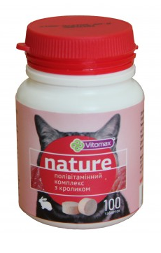 Vitomax Nature Полівітамінний комплекс для кішок з кроликом 100 таблеток