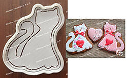 Набір - пластикова вирубка + трафарет Закоханий Кіт