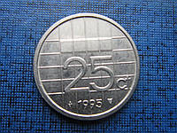 Монета 25 центов Нидерланды 1995 1992 1998 1990 4 даты цена за 1 монету
