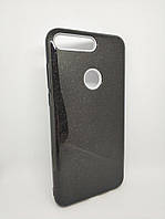 Чохол з блискітками для Huawei Y7 Prime 2018 силікон чорний