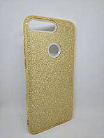 Чохол з блискітками для Huawei Y7 Prime 2018 силікон золотий