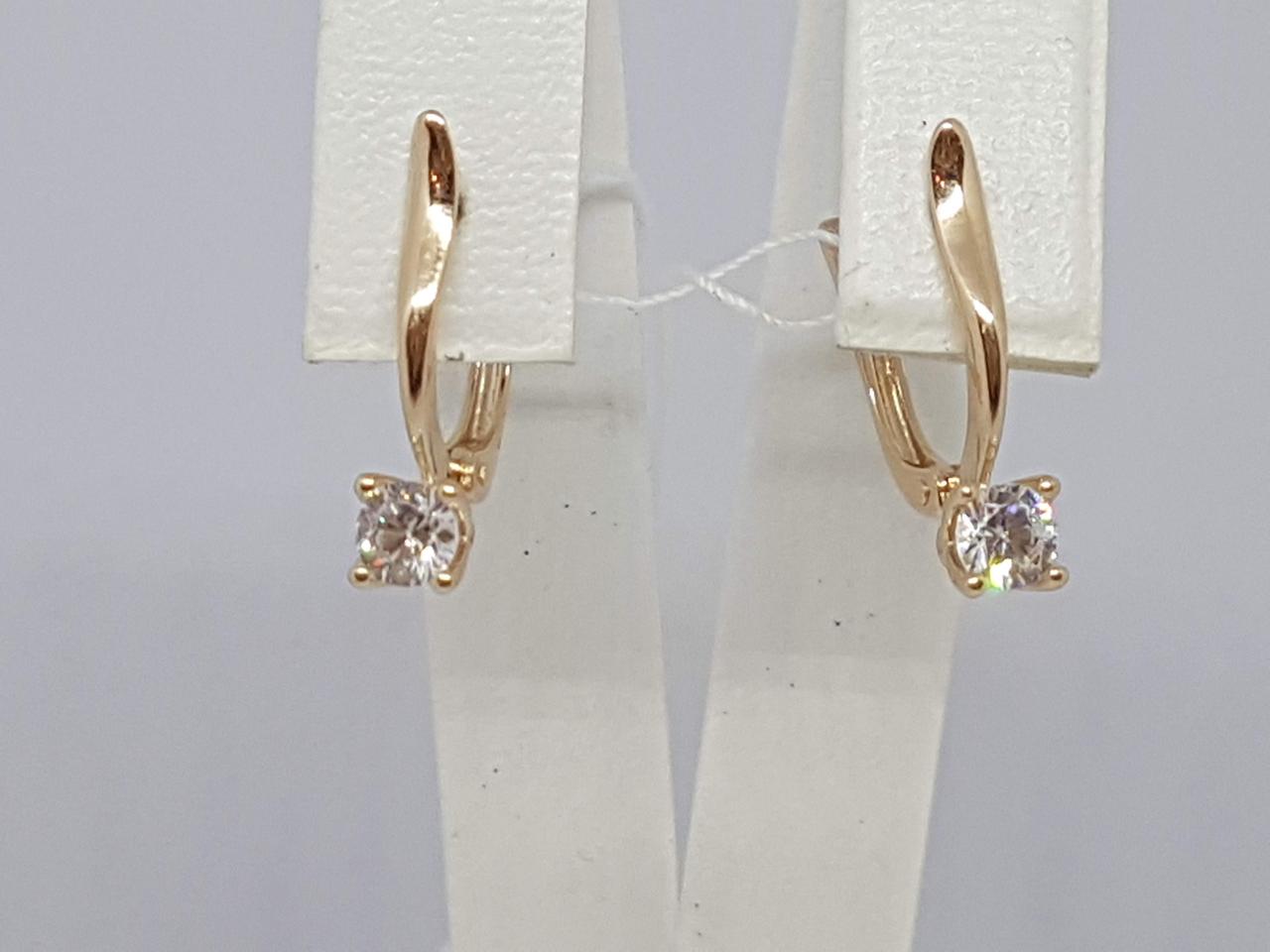 Золоті сережки з фіанітами. 211354