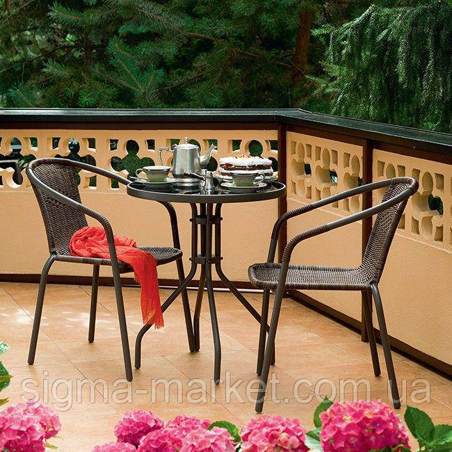 Садових меблів Bistro балкон стіл +2 стільці
