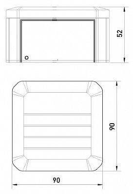 Розподільна коробка Т40 IP55, ультрафіолетостійка, 90x90x52мм, ударостійка, фото 2