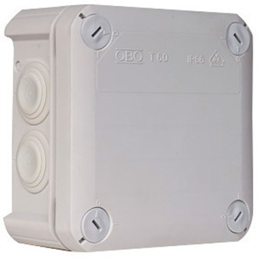 Коробка розподільна Т60 IP66, 114х114х57мм, ударостійка та ультрафіолетостійка