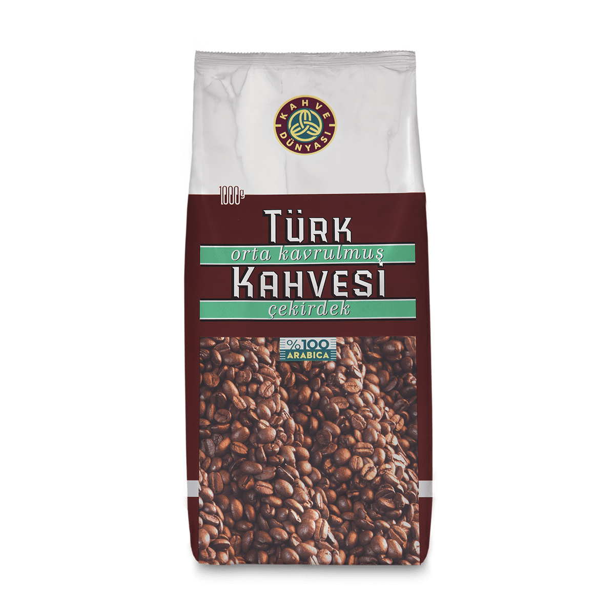 Кава в зернах натуральний турецький смачний середньої обжарювання Kahve Dunyasi 1kg Арабіка 100%