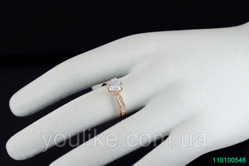 Обворожительное кольцо с кристаллами Swarovski, покрытие золото 0546 - фото 4 - id-p76919713