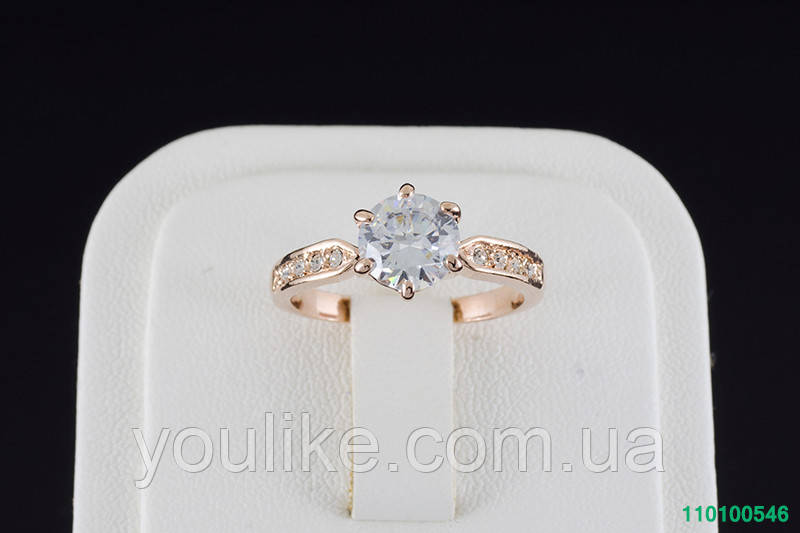 Обворожительное кольцо с кристаллами Swarovski, покрытие золото 0546 - фото 2 - id-p76919713