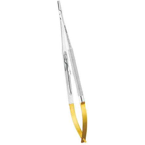 Голкотримач прямий Barraquer з вольфрам карбідними вставками 18 cm "Asa Dental" Італія, фото 1