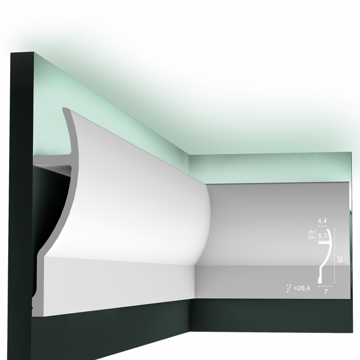 Стельовий плінтус Orac C372 (28х7)см, довжина 2м, фото 1