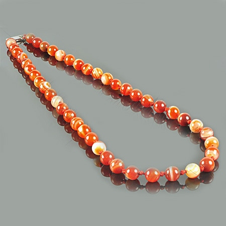 Намисто з оранжевого агату 8 мм, фото 1
